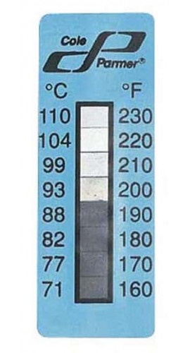 Digi-Sense 09035-23 Irreversible 5 to Point Vertical Temperature Label, 370 to 410&amp;deg;F-