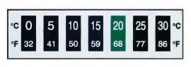 Digi-Sense 09037-06 Reversible 7-Point Horizontal Temperature Label, -22 to 32&amp;deg;F-
