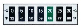 Digi-Sense 09037-06 Reversible 7-Point Horizontal Temperature Label, -22 to 32&amp;deg;F-