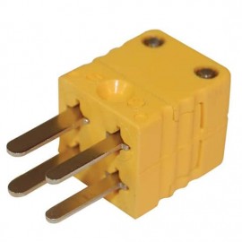 Digi-Sense 18527-75 Mini Type-K Standard Dual Thermocouple Connector, male, 392&amp;deg;F (200&amp;deg;C)-