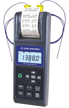 Digi-Sense 37803-89 Printing Thermocouple Thermometer, -328 to 2,431&amp;deg;F, Type-K-