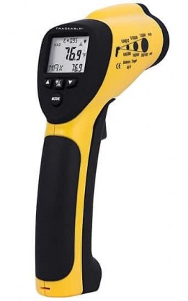Digi-Sense 37803-97 Traceable Infrared Thermometer with calibration, 50:1 ratio, 0.1 to 1.0 emissivity-