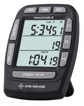 Digi-Sense 90225-39 Traceable Triple-Display Clock/Timer-