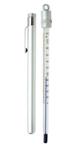 Digi-Sense 90260-44 DURAC Pocket Liquid-in-Glass Thermometer with Metal Case, -5 to 50&amp;deg;C, Total Immersion-