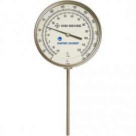 Digi-Sense 90550-97 Bimetal Thermometer with Dampened Movement, 0 to 250&amp;deg;F, 4&amp;quot; Stem-