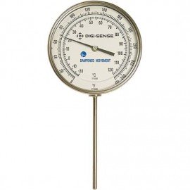 Digi-Sense 90550-97 Bimetal Thermometer with Dampened Movement, 0 to 250&amp;deg;F, 4&amp;quot; Stem-