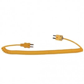 Digi-Sense 93785-12 Coiled Extension Cable, type-K, male to male miniconnector, 5&#039;-