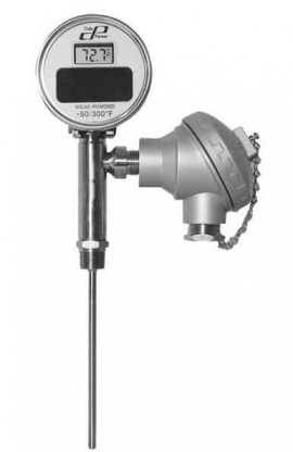 Digi-Sense 93820-57 Solar Twin Temperature Thermometer, -50 to 300&amp;deg;F, 2.5&amp;quot; stem-