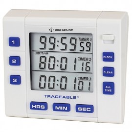 Digi-Sense 94411-10 Traceable Triple-Display Clock/Timer with Calibration-