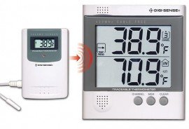 Digi-Sense 94460-78 Traceable Indoor/Outdoor Wireless Thermometer Set with Bullet Probe, -9.9 to 158&amp;deg;F-