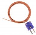 Dracal TMC-E-A-5 Pre-Wired Thermocouple Probe with Teflon insulation and bare welded point, 5&#039;, type E-