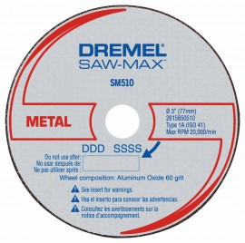 Dremel SM510C Saw-Max Metal Cutoff Wheels, 3", 3-pack-