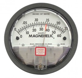 Dwyer 2000-00D Magnehelic Differential Pressure Gauge (0-.25&quot;w.c. &amp; 0-62 Pa)-