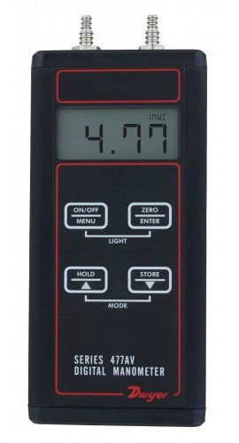 Dwyer 477AV-3 Digital Manometer, 0 to 200 in w.c.-