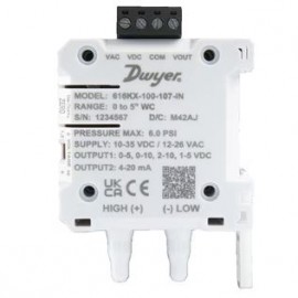 Dwyer 616KX-200-108-IN Differential pressure transmitter, 2% FSO, 0 to 10" w.c., Unidirectional-