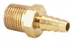 Dwyer A-339 Brass Adapter, 1/8" NPT to 3/16" Rubber & 1/8" Plastic Tubing-