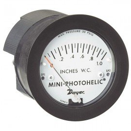 Dwyer MP-000 Mini-Photohelic, Pressure Switch/Gauge, 0/0.5&quot;w.c.-