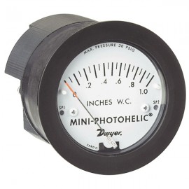 Dwyer MP-125PA Mini-Photohelic, Pressure Switch/Gauge, 0/125Pa-