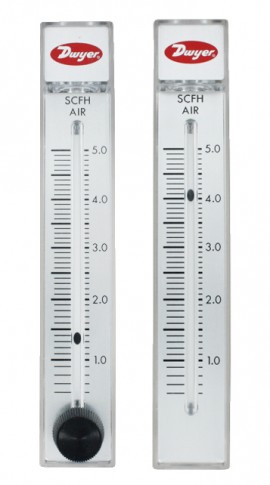 Dwyer RMA-4 Flow Meter, 2" Scale, 0.5-5 SCFH Air-