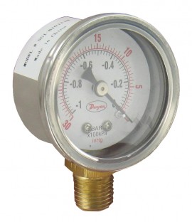 Dwyer SG1-B10321N Industrial Pressure Gauge, 0 to 30 psi, bottom connection-
