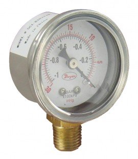 Dwyer SG1-B10521N Industrial Pressure Gauge, 0 to 100 psi, bottom connection-
