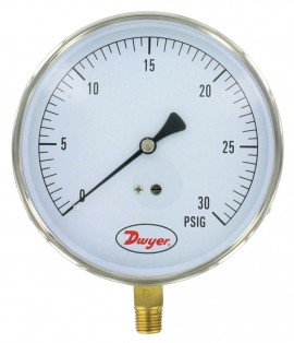 Dwyer SG5-G0622N Pressure Gauge, 0 to 160 PSI (0 to 1100 kPa)-