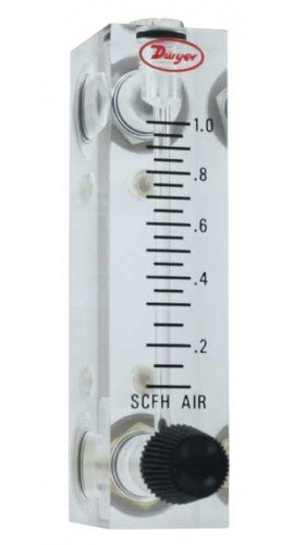 Dwyer VFA-24-BV Flow Meter, 2" Scale, 1-10 LPM Air, Brass Valve-