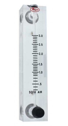 Dwyer VFB-55-SSV Flow Meter, 4" Scale, 20-200 SCFH Air, SS Valve-