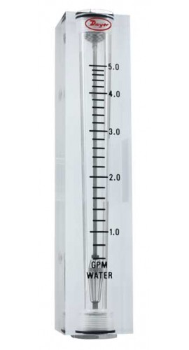 Dwyer VFB-84-EC Flow Meter, 4&quot; Scale, 6-40 GPH Water, End Connection-