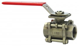 Dwyer WE02-FHD00 3-Piece Stainless Steel Ball Valve, 1 1/4", Manual Hand Lever-