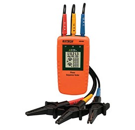 Extech 480400 Phase Sequence Tester, 40 to 600 V AC, 15 to 400 Hz-