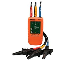 Extech 480403 Motor Rotation and 3-Phase Tester, 40 to 600V AC, 2 to 400Hz-