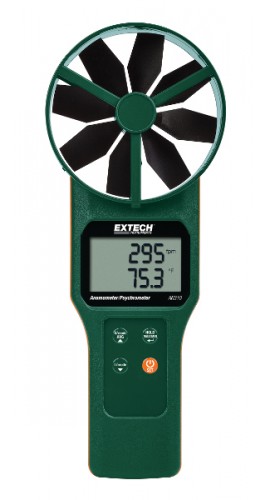 Extech AN310-NIST Large Vane CFM/CMM Anemometer/Psychrometer, -