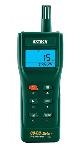 Extech CO260 Indoor Carbon Monoxide &amp; Carbon Dioxide Datalogging Meter-