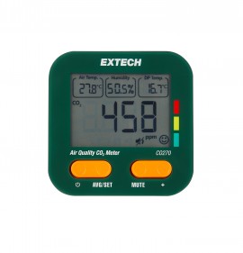 Extech CO270 Indoor Air Quality CO<sub>2</sub> Meter with NDIR technology, 0 to 9999 ppm range-