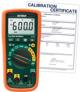 Extech EX355-NIST TRMS Multimeter with Temperature &amp; NCV, 12 Functions,  -