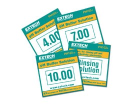 Extech PH103 Tripak Buffer Pouches, 4, 7, and 10pH plus Rinse Solution-
