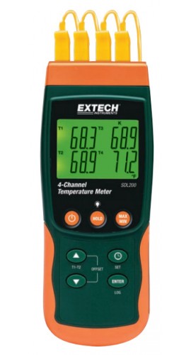Extech SDL200 4-Channel Data Logging Thermometer-