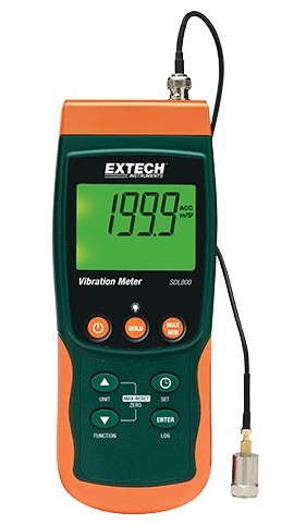 Extech SDL800-NIST Vibration Meter/Data Logger with NIST calibration certificate, 656'/s<sup>2</sup>-