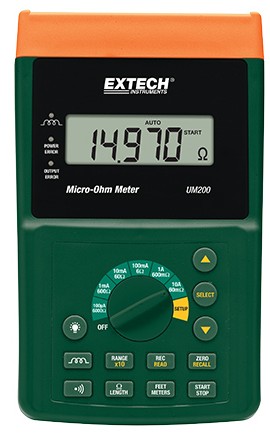 Extech UM200-NIST High Resolution Micro-Ohm Meter, -