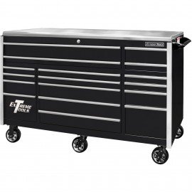 Extreme Tools EX7217RCQBKCR 17-Drawer Roller Cabinet, 72″-