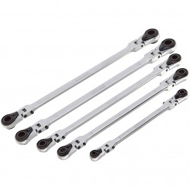 EZRED WR5 ml Ratcheting Wrench Set, 5-piece, locking flex head-