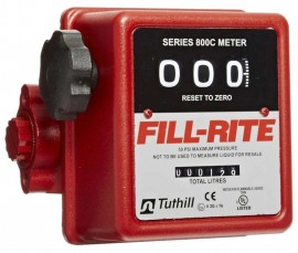 FILL-RITE 807CL Mechanical Flow Meter, 19 to 75 LPM, 3/4&quot; ports-
