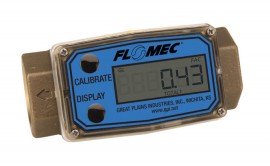 FLOMEC G2B20N09GMB Brass Turbine Flow Meter, 20 to 200 GPM Range-