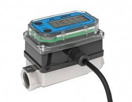 FLOMEC G2S-05-I-42 Turbine Flow Meter with Q9 display, stainless steel body and pulse output, &amp;frac12;", ISO7-