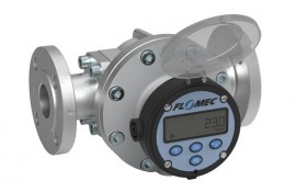 FLOMEC OMA-040-F-R14 Oval Gear Flowmeter Medium Capacity with aluminium body, ANSI-150 RF flanged and RT14 backlit rate totalizer, 1-1/2", gallons-