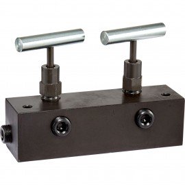 Freedom Hydraulics MANN2 Manifold Block, 2 needle valves, 1 in - 2 out-