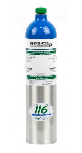 Gas Clip SGC-H2S-120 H&amp;#8322;S Calibration Gas Cylinder, 25 ppm H&amp;#8322;S/N&amp;#8322;, 31.70 Gal-