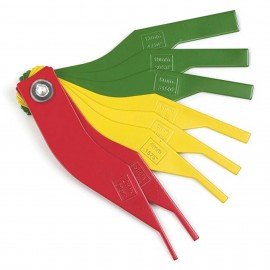 GearWrench 3962 Brake Lining Thickness Gauge, 2 to 12 mm and 0.0787 to 0.4720", color-coded-