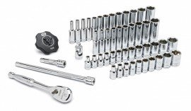 GearWrench 80300P 6-Point 120XP Standard &amp; Deep SAE/Metric Mechanics Tool Set, 51-piece-